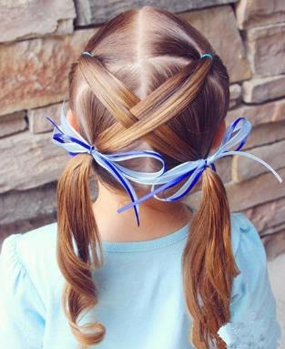 女小童短发发型编发，6岁儿童简单好看的扎发图片