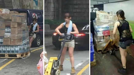 香港最性感女搬运工：美貌出众,艰辛之美令人动容